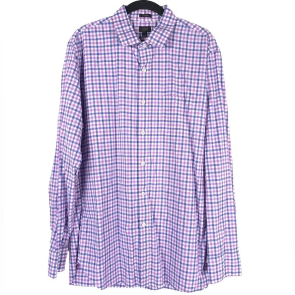 J.CREW 120’s 2 PLY LUDLOW Plaid Multi Long Sleeve Button Up Shirt Cotton‎ LARGE